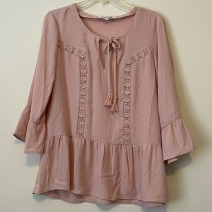 Black Rainn soft pink blouse SZ m